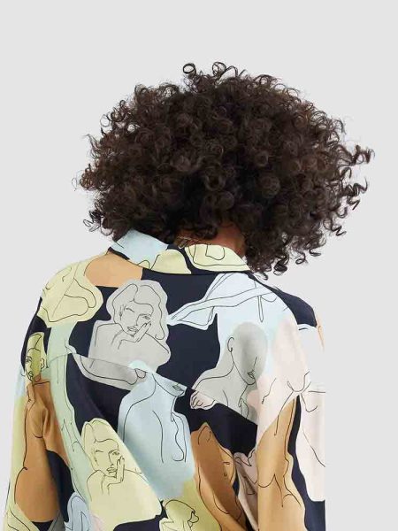 Abstract Print Cotton Blouse - Image 3