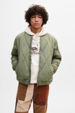 Quilted Bomber Jacket With Ribbed Trims