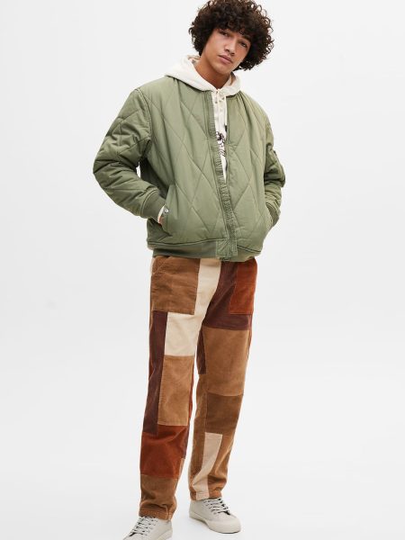 Quilted Bomber Jacket With Ribbed Trims - Image 4