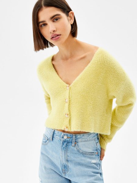 Fuzzy Button-Up Cardigan