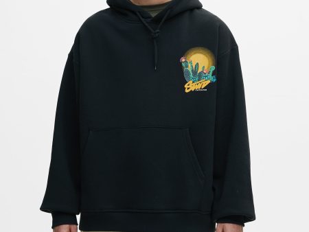 Black Hoodie With Contrast Graphic