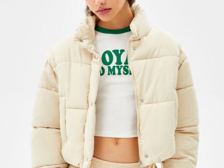 Short Nylon-Effect Puffer Jacket