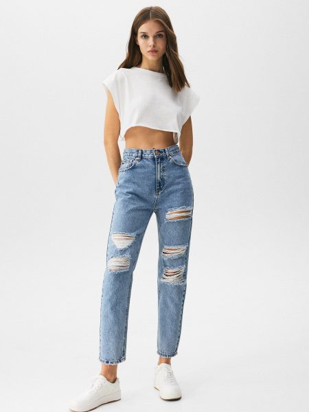 Ripped Mom Jeans - Contains Recycled Cotton