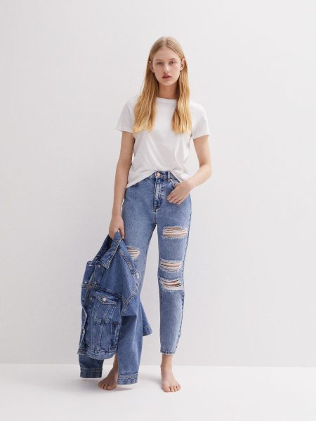 Ripped Mom Jeans - Contains Recycled Cotton - Image 4
