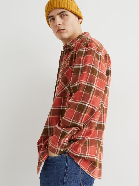 Relaxed Fit Plaid Flannel Shirt - Image 3