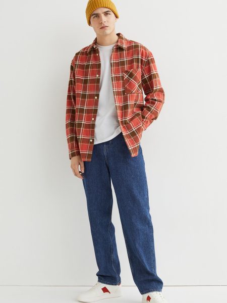 Relaxed Fit Plaid Flannel Shirt - Image 4