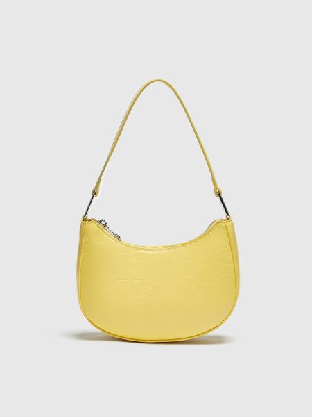 Shoulder Bag With A Mock Croc Finish