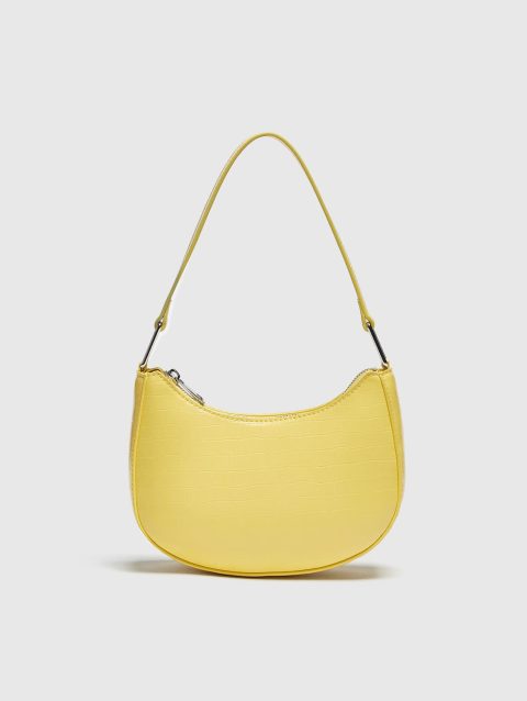 Shoulder Bag With A Mock Croc Finish