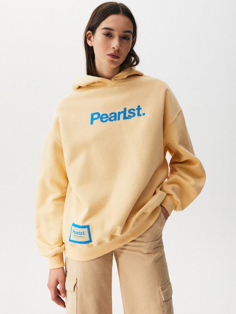 Slogan Hoodie With Label Detail