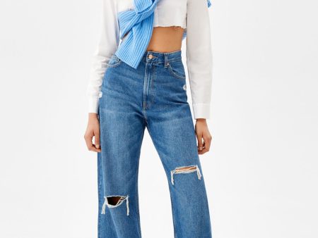 Ripped Wide-Leg ’90s Jeans