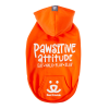 Best Friends Pawsitive Attitude Dog Hoodie - Orange, Small