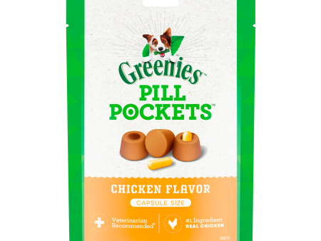 GREENIES PILL POCKETS for Dogs Capsule Size Natural Soft Dog Treats, Chicken Flavor, 7.9 oz. Pack
