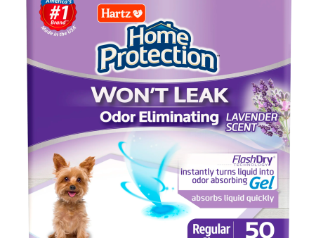 Hartz Home Protection Lavender Scent Odor-Eliminating Dog Pads, Regular Size, 21 in x 21 in, 50ct