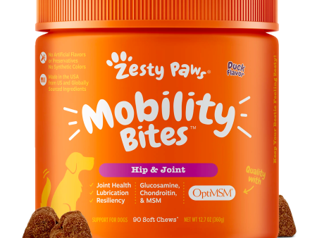 Hip & Joint Mobility Bites Soft Chews for Dogs, With Glucosamine + Chondroitin & MSM, Functional Dog Supplement