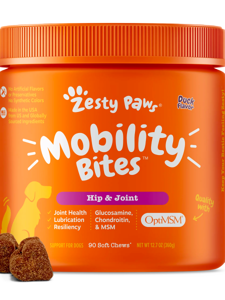 Hip & Joint Mobility Bites Soft Chews for Dogs, With Glucosamine + Chondroitin & MSM, Functional Dog Supplement