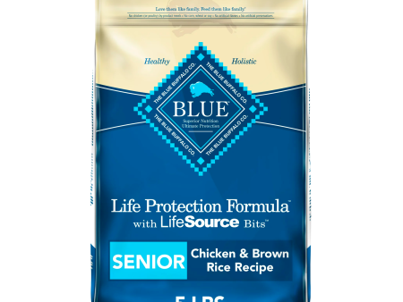 Blue Buffalo Life Protection Formula Chicken and Brown Rice Dry Dog Food for Senior Dogs, Whole Grain, 5 lb. Bag