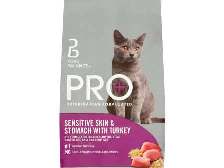 Pure Balance PRO+ Sensitive Skin & Stomach with Turkey Dry Cat Food, 7 lbs