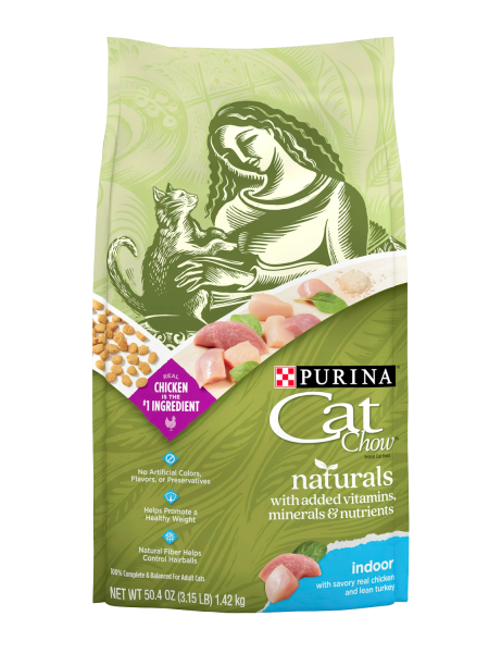 Purina Cat Chow Naturals Chicken & Turkey Dry Cat Food, 2.2 lb Bag