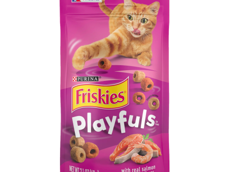 Purina Friskies Playfuls Salmon & Shrimp Flavor Treats for Cats, 2.1 oz Pouch