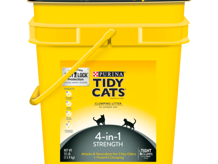 Purina Tidy Cats Clumping Cat Litter, 4-in-1 Strength Multi Cat Litter, 35 lb. Pail