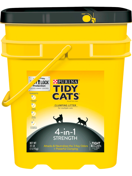 Purina Tidy Cats Clumping Cat Litter, 4-in-1 Strength Multi Cat Litter, 35 lb. Pail