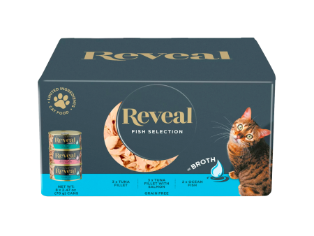 Reveal Natural Wet Cat Food, Fish in Broth Variety Pack, 2.47oz 8 Cans