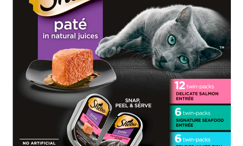 SHEBA Wet Cat Food Pate Variety Pack, Signature Seafood, Delicate Salmon and Tender Whitefish & Tuna Entrees, 2.6 oz. PERFECT PORTIONS Twin-Pack Trays