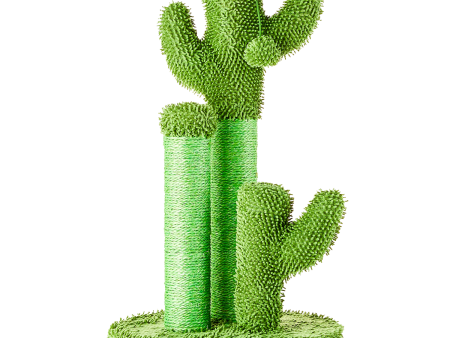 Vibrant Life Cactus 3-Arm Chenille, Sisal & Jute Cat Scratching Post with Cat Toy