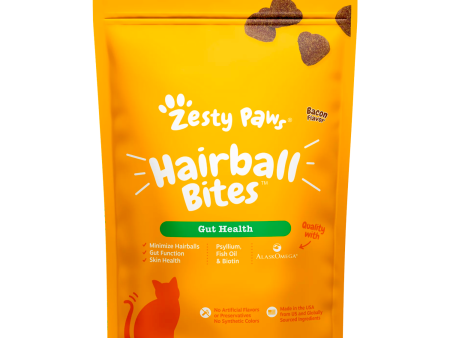Zesty Paws Hairball Bites for Cats, Hairball Treat Supplement, 30 Count