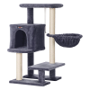Feandrea Cat Tree, Small Cat Tower, 33.1-Inch Cat Condo with Basket, Cat Cave, Removable Washable Cover for Top Perch, for Small Spaces, Smoky Gray UPCT142G01