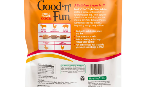 Good 'n' Fun Triple Flavor Kabobs Snack for All Dogs, 18 count, 12.0 oz - Image 2