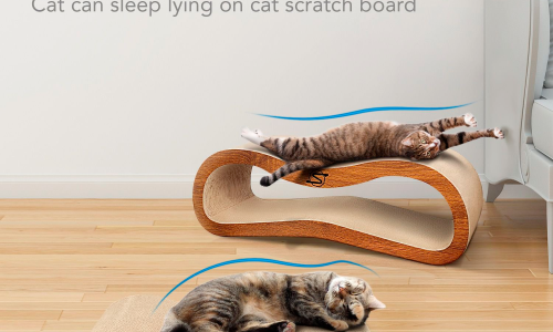 ScratchMe 2 in 1 Cat Scratcher Cardboard Lounge Bed Scratching Post with Catnip, 1-Pack - Image 2