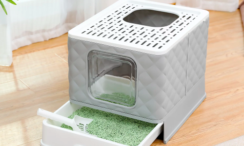 PAWZ Road Enclosed Cat Litter Box Large with Lid Drawer Type Easy to Clean,Gray - Image 3