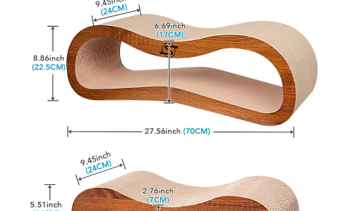 ScratchMe 2 in 1 Cat Scratcher Cardboard Lounge Bed Scratching Post with Catnip, 1-Pack - Image 3