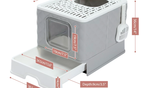 PAWZ Road Enclosed Cat Litter Box Large with Lid Drawer Type Easy to Clean,Gray - Image 4