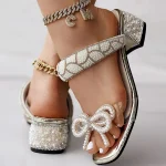 Sandals High Heels For Women Silver Girl High Heel Black High Heel High Heel For Woman Casual Leisure Women Leather Sandals - Image 2