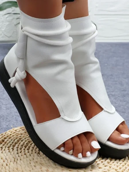 Summer Fashion Women Sandals New Retro Soft PU Leather Ladies Cool Boots