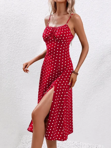 Casual Lace-Up Floral Print Summer Dress Sexy Strappy Hight Split Boho Dresses Backless Holiday Sundresses Women Robe Femme - Image 3