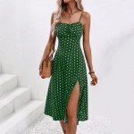 Casual Lace-Up Floral Print Summer Dress Sexy Strappy Hight Split Boho Dresses Backless Holiday Sundresses Women Robe Femme - Image 2