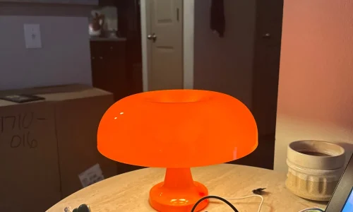 Classic Mushroom Table Lamp Modern Bauhaus Art Table Lamp Bedroom Bedside Lamp Danish Designer Orange Decorative Table Lamp photo review