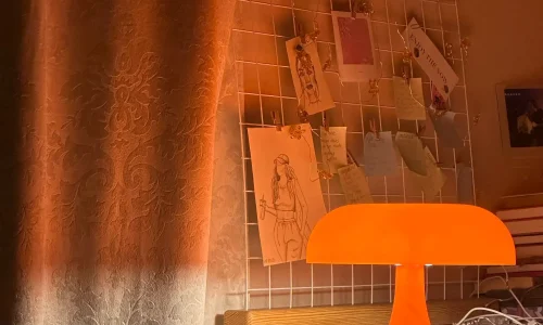 Classic Mushroom Table Lamp Modern Bauhaus Art Table Lamp Bedroom Bedside Lamp Danish Designer Orange Decorative Table Lamp photo review