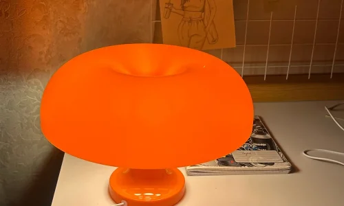 Classic Mushroom Table Lamp Modern Bauhaus Art Table Lamp Bedroom Bedside Lamp Danish Designer Orange Decorative Table Lamp photo review
