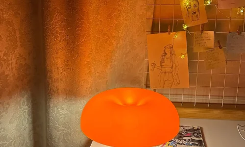 Classic Mushroom Table Lamp Modern Bauhaus Art Table Lamp Bedroom Bedside Lamp Danish Designer Orange Decorative Table Lamp photo review