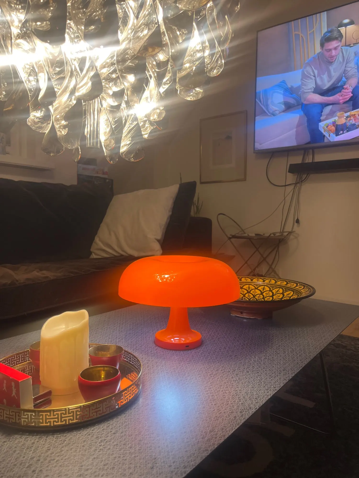 Classic Mushroom Table Lamp Modern Bauhaus Art Table Lamp Bedroom Bedside Lamp Danish Designer Orange Decorative Table Lamp photo review