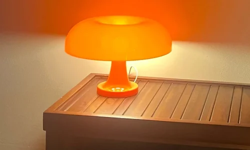 Classic Mushroom Table Lamp Modern Bauhaus Art Table Lamp Bedroom Bedside Lamp Danish Designer Orange Decorative Table Lamp photo review