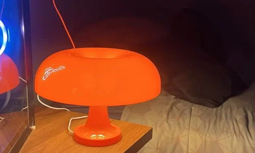 Classic Mushroom Table Lamp Modern Bauhaus Art Table Lamp Bedroom Bedside Lamp Danish Designer Orange Decorative Table Lamp photo review