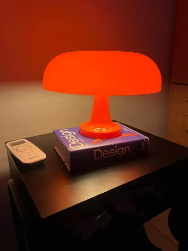 Classic Mushroom Table Lamp Modern Bauhaus Art Table Lamp Bedroom Bedside Lamp Danish Designer Orange Decorative Table Lamp photo review