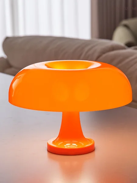 Classic Mushroom Table Lamp Modern Bauhaus Art Table Lamp Bedroom Bedside Lamp Danish Designer Orange Decorative Table Lamp