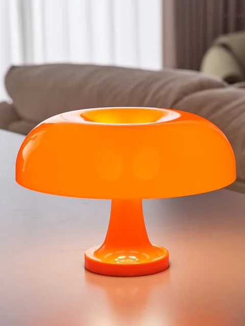 Classic Mushroom Table Lamp Modern Bauhaus Art Table Lamp Bedroom Bedside Lamp Danish Designer Orange Decorative Table Lamp