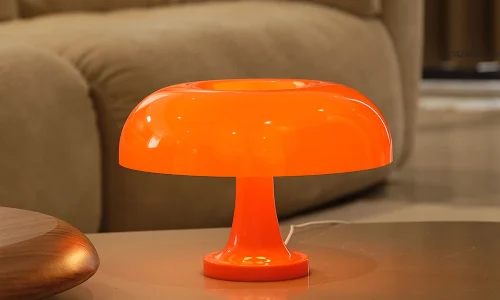 Classic Mushroom Table Lamp Modern Bauhaus Art Table Lamp Bedroom Bedside Lamp Danish Designer Orange Decorative Table Lamp - Image 3